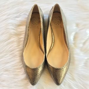 Vince Camuto Alley Metallic Pointed Toe Flats 7